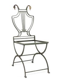 A Set of Four Painted Metal Folding Garden Chairs