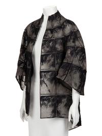 Chado Ralph Rucci Net-Encased Ostrich Feather Jacket