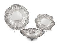 Three American Silver Repousse Bowls