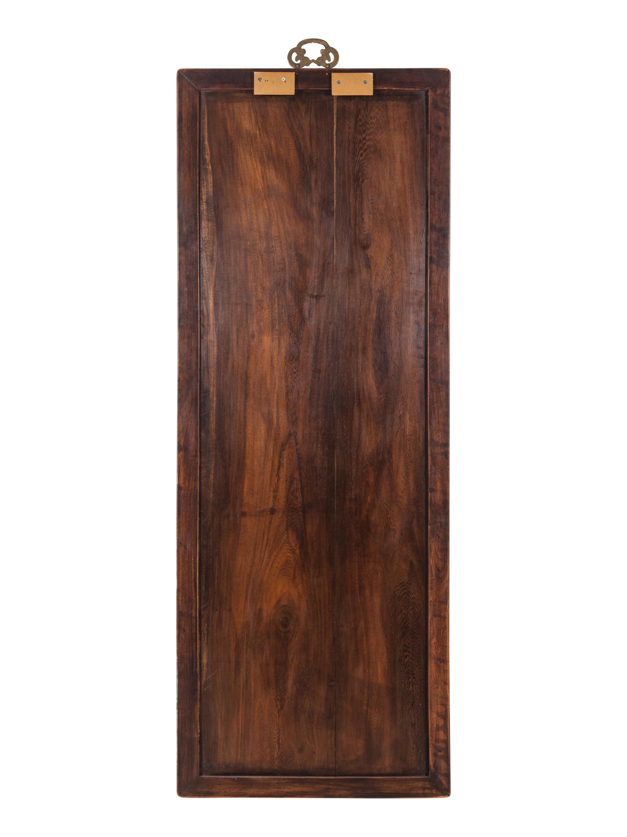 A Set of Four Chinese Export Cloisonné Inset Wood Wall Panels