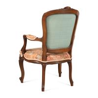 A Set of Three Louis XV Style Walnut Fauteuils