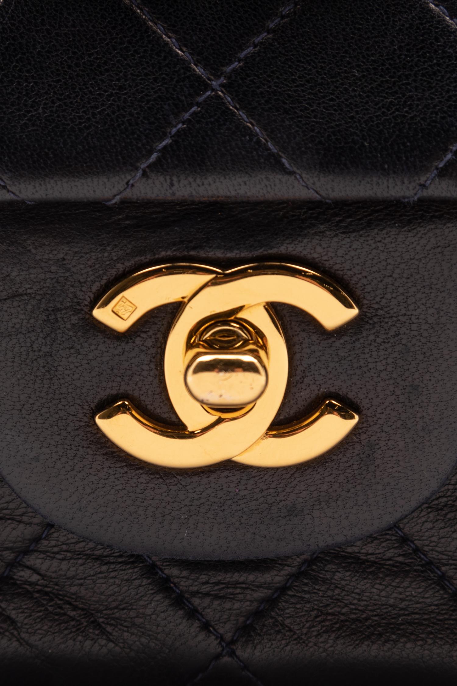 Chanel Navy Classic Medium Double Flap, 1996-97