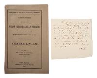 [LINCOLN, Abraham (1809-1865)]. LOWRIE, John M. (1817-1867). The Lessons of Our National Sorrow. Fort Wayne, IN: Jenkinson & Hartman, 1865.