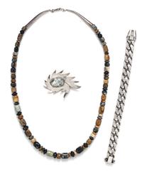A Collection of Sterling Silver and Bead Jewelry, 53.00 dwts. (silver jewelry only)