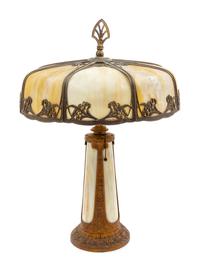 A Slag Glass Table Lamp