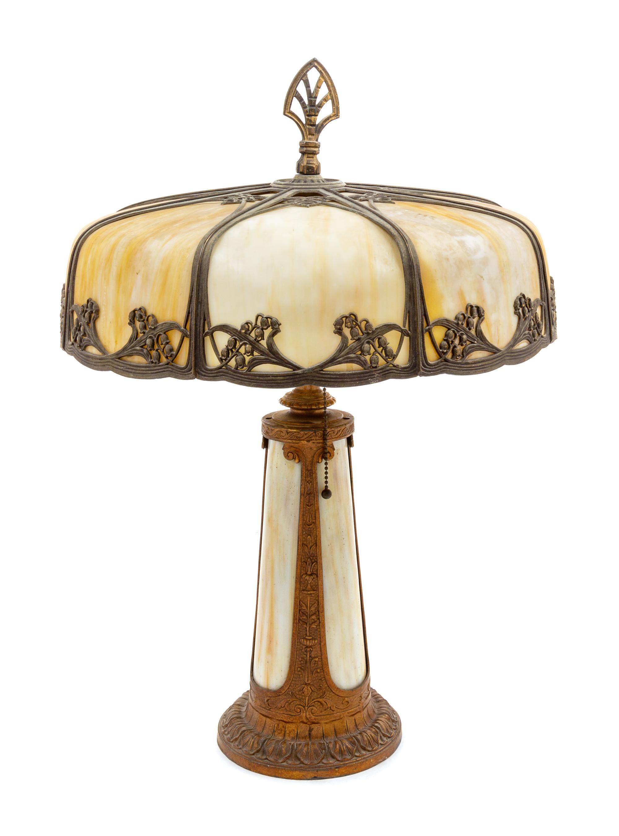 A Slag Glass Table Lamp