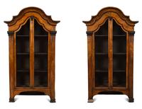 A Pair of Biedermeier Part-Ebonized Fruitwood Bookcases