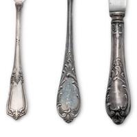 A Collection of Russian Silver and Silver-Plate Flatware Articles