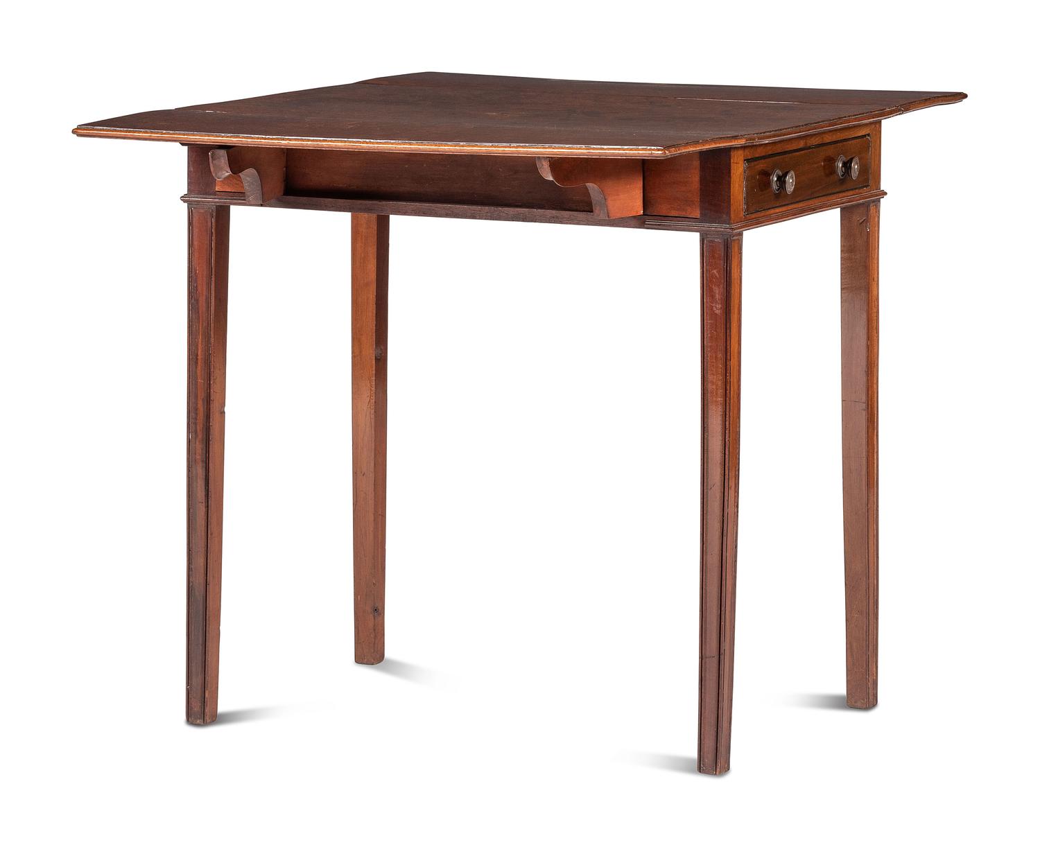 A Federal Style Mahogany and Burlwood Veneered Pembroke Table