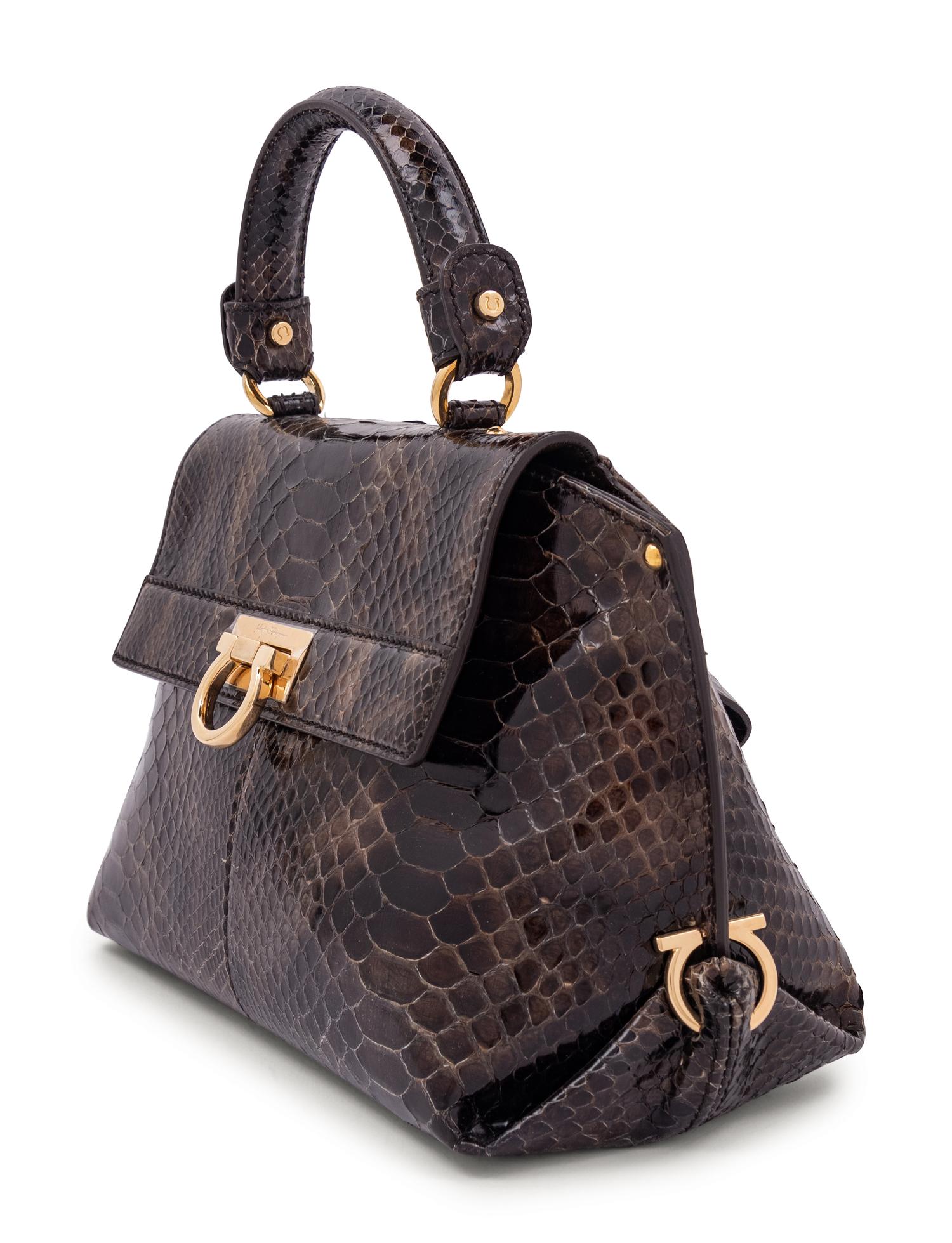 Salvatore Ferragamo Brown Python Bag, 2000s