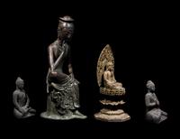Four Asian Figures of Buddha