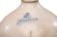 Three Chauncey Tupper Cobalt Decorated Stoneware Jugs