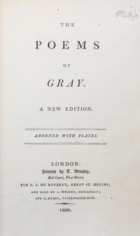 (FORE EDGE PAINTING) GRAY, THOMAS. The Poems of Gray. London, 1800. Fore edge painting of Yarmouth Castle and Harbor.