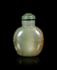 A Chinese Greyish Green Jade Snuff Bottle