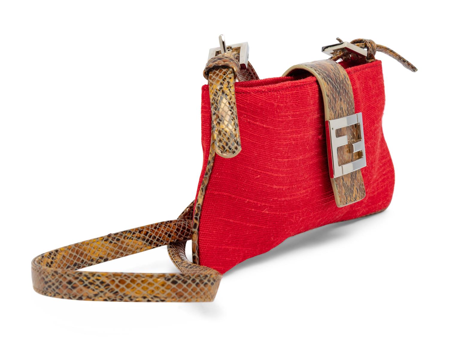 Fendi, Red Canvas Baguette Bag