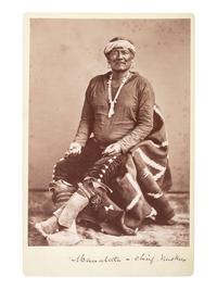 [NATIVE AMERICANS]. Cabinet card featuring Navajo Chief Manuelito.