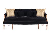 A Black Velvet Upholstered Sofa