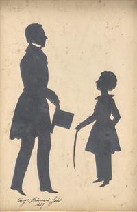 Auguste Amant Constant Fidèle Edouart (1789-1861) — Pair of Profile Silhouette Portraits: The Oakley Family , 1839