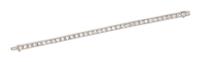 An Art Deco Platinum and Diamond Line Bracelet, 13.60 dwts.