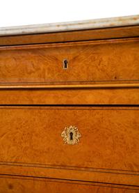 A Louis Philippe Burlwood Marble-Top Commode