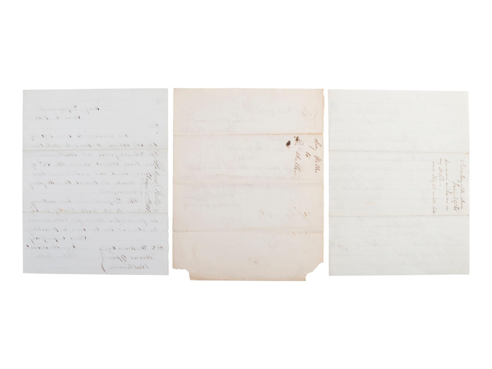 [CIVIL WAR - NAVY]. A group of 3 letters signed by Gideon Welles, comprising:
