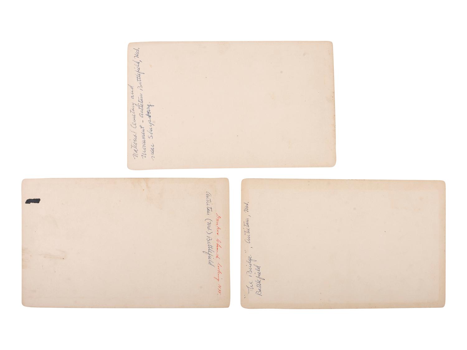 [CIVIL WAR]. Antietam grouping, incl. printed Order of Services for Funeral of Capt. Clark S. Simonds, 15th Mass, KIA Antietam. 23 September 1862.