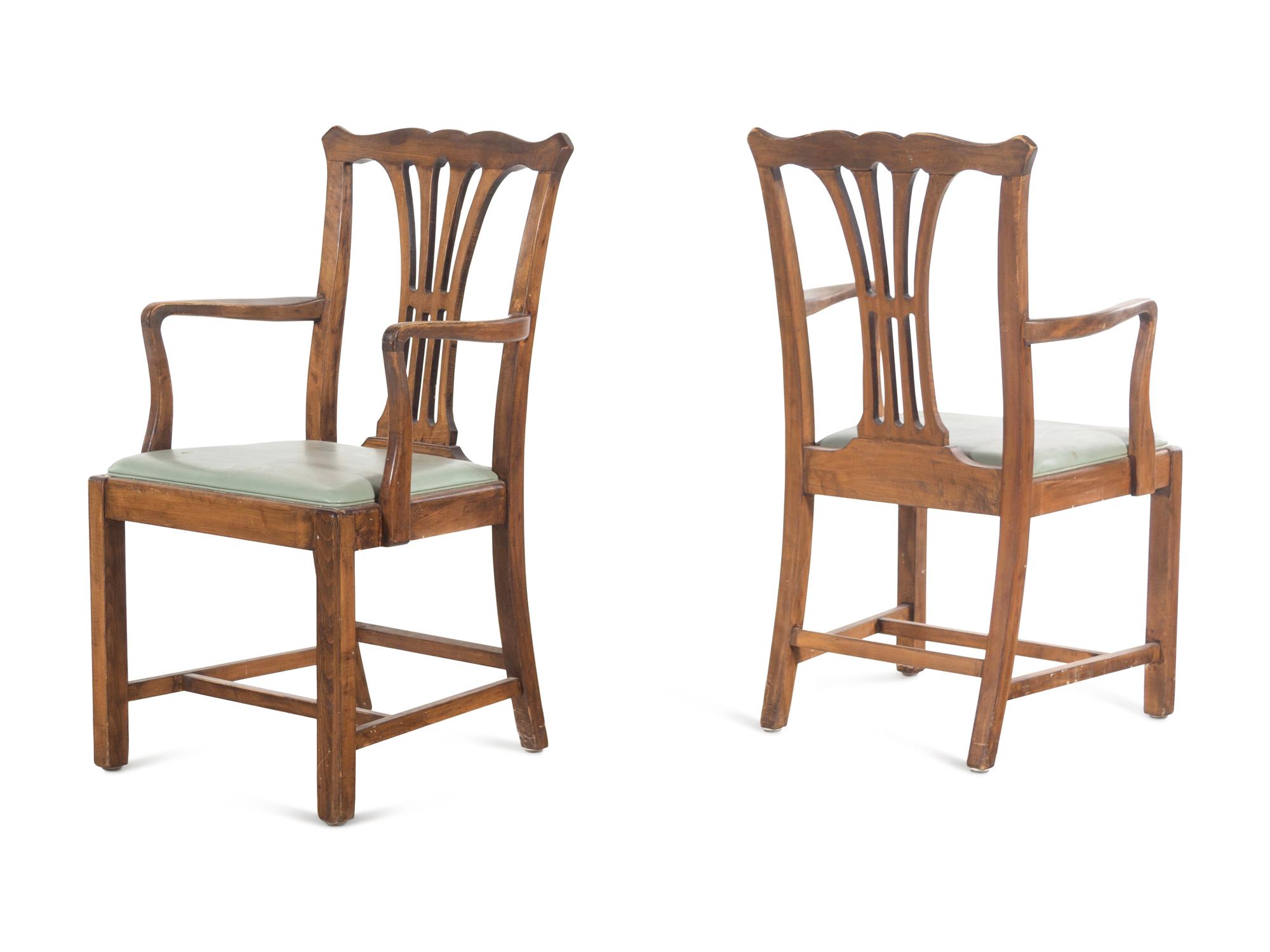 A Set of Four George III Style Walnut Dining Chairs