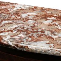 An Italian Walnut and Marquetry Marble-Top Commode