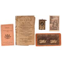 [GENERAL AMERICANA]. A group of 20 items, including cards advertising an evangelist and a flyer for a plantation for sale.