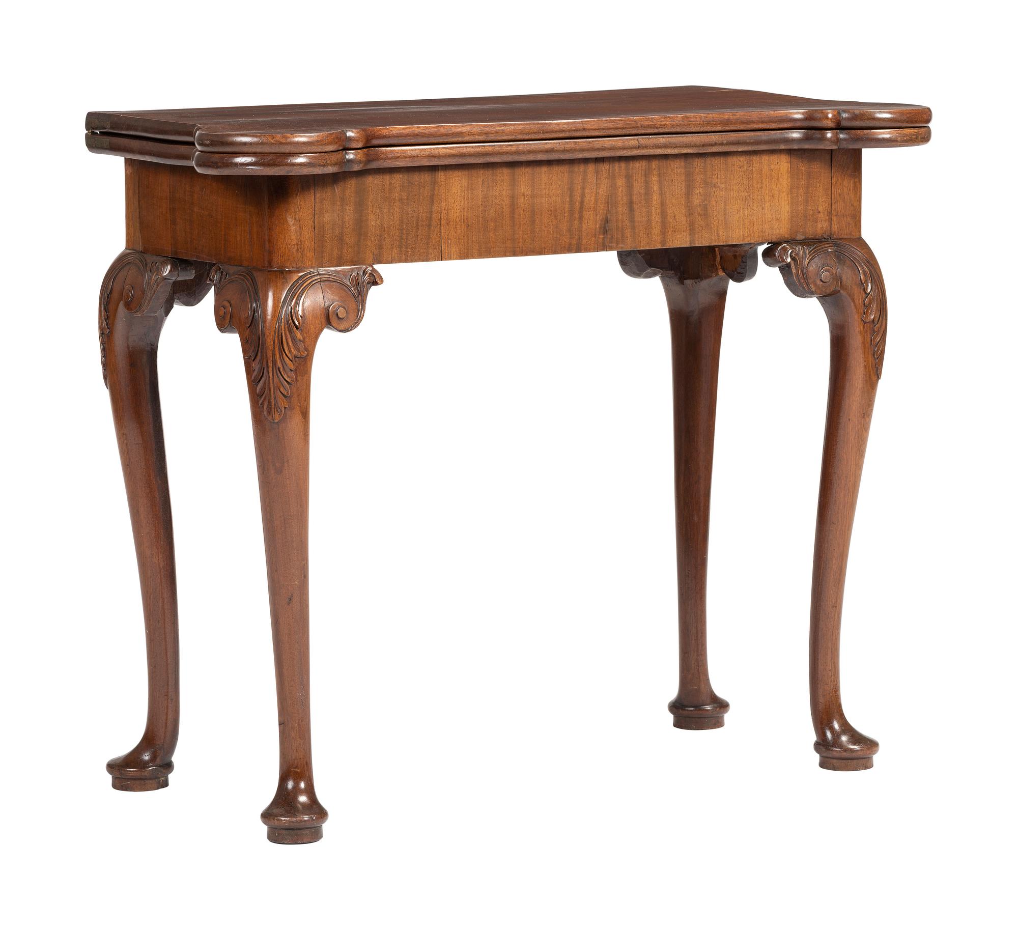 A George II-Style Mahogany Concertina-Action Game Table