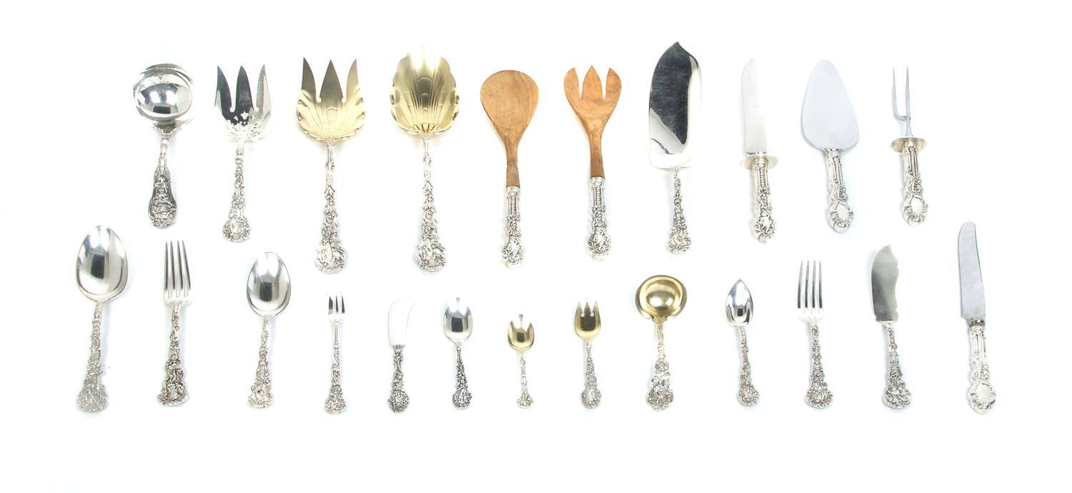A Partial Assembled American Sterling Silver Flatware Service, Gorham,