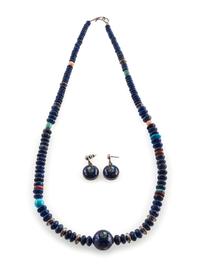 Mosaic Inlay Necklace and Post Earrings