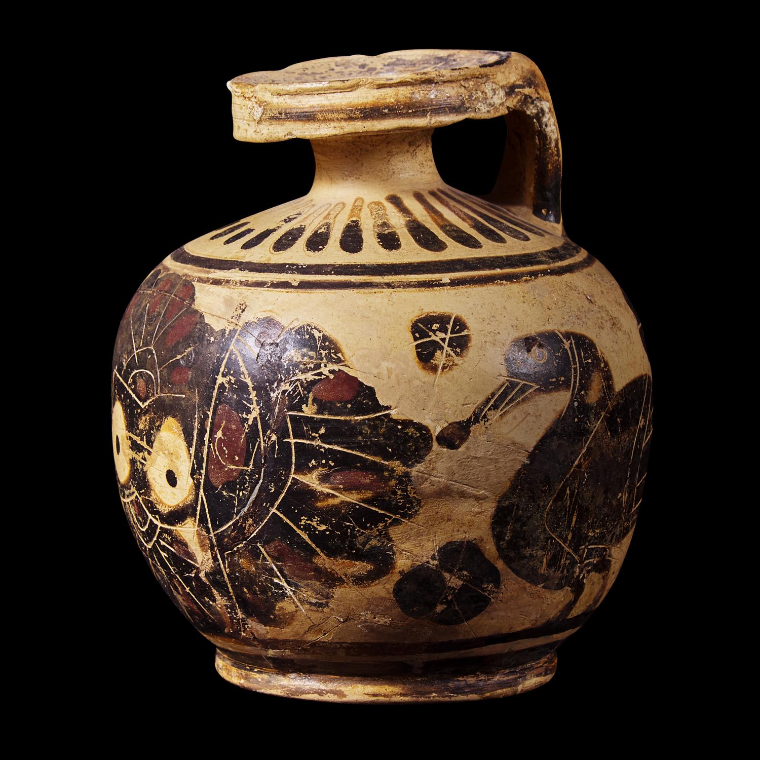 A Corinthian Black-Figured Aryballos