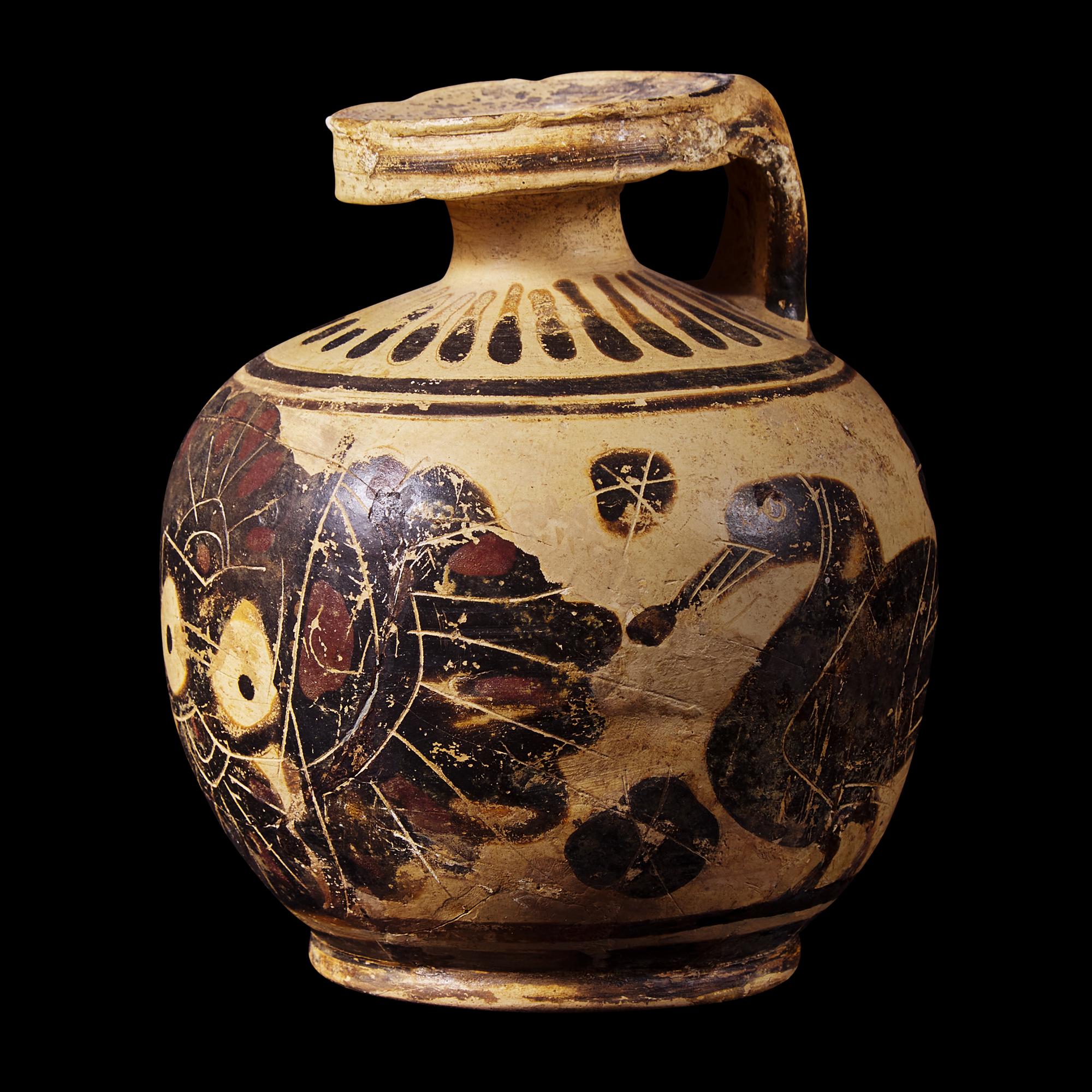 A Corinthian Black-Figured Aryballos