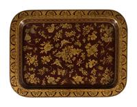 A Regency Papier-Mache Decorated Tray
