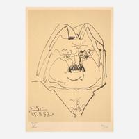 Pablo Picasso (Spanish, 1881-1973) Portrait of Balzac, plate 4 from Balzacs en Bas de Casse et Picassos sans Majuscule