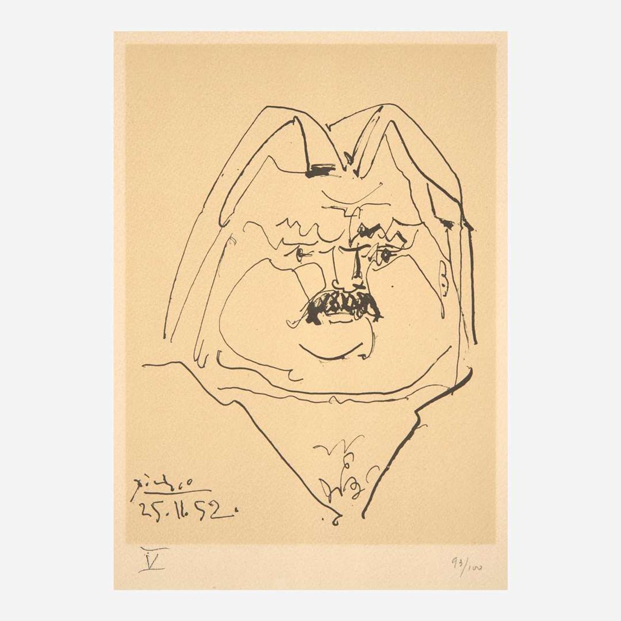 Pablo Picasso (Spanish, 1881-1973) Portrait of Balzac, plate 4 from Balzacs en Bas de Casse et Picassos sans Majuscule