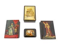 Four Russian Lacquered Boxes — 20TH CENTURY