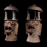 A Pair of Maya Incensarios