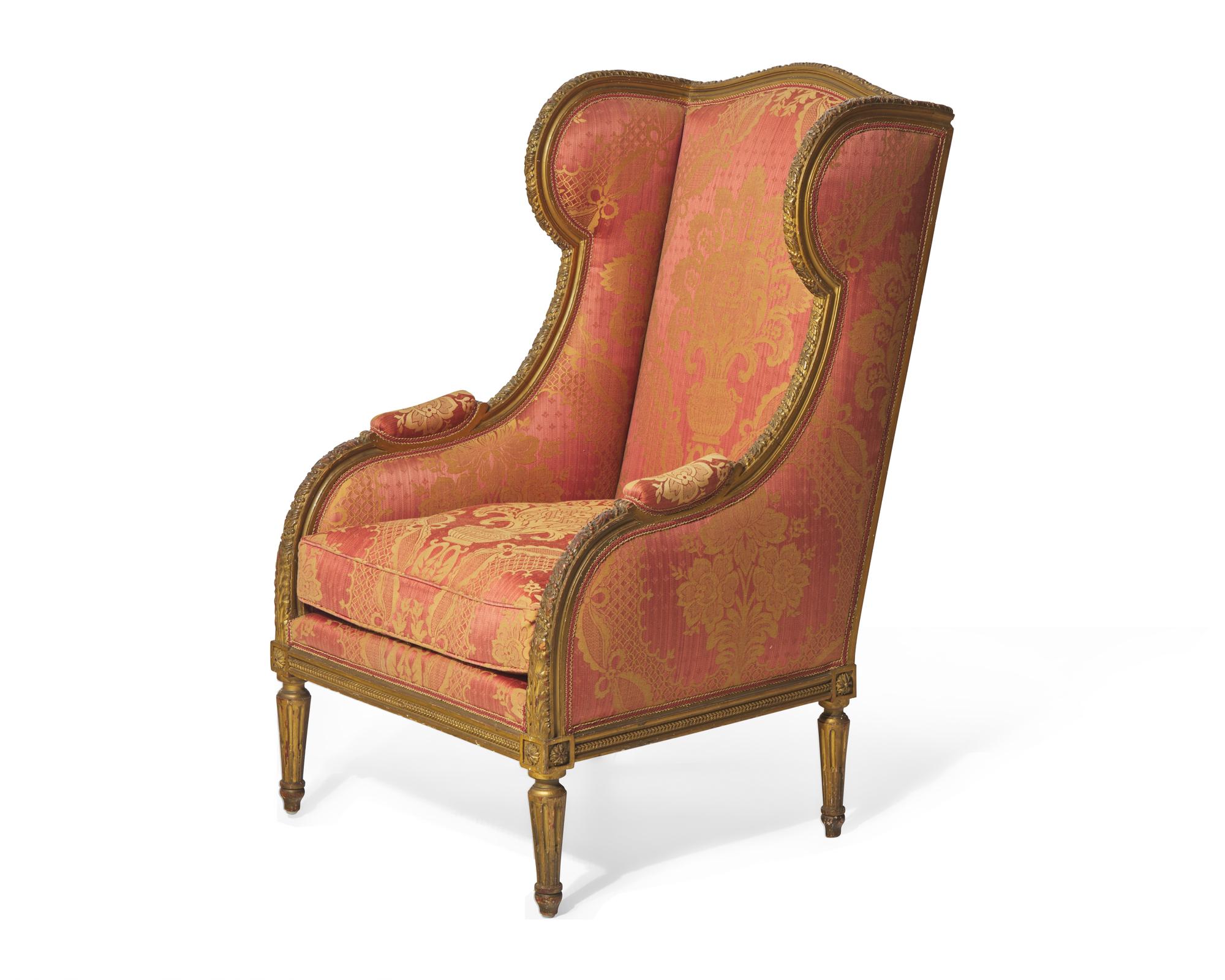 A Louis XVI style giltwood bergère, circa 1900