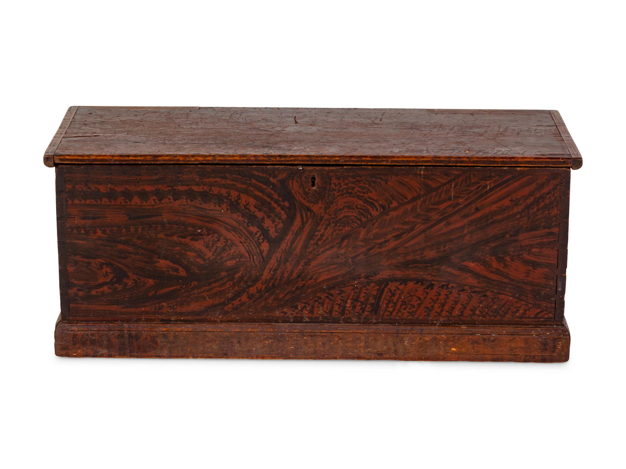 A Federal Grain-Painted Pine Blanket Chest