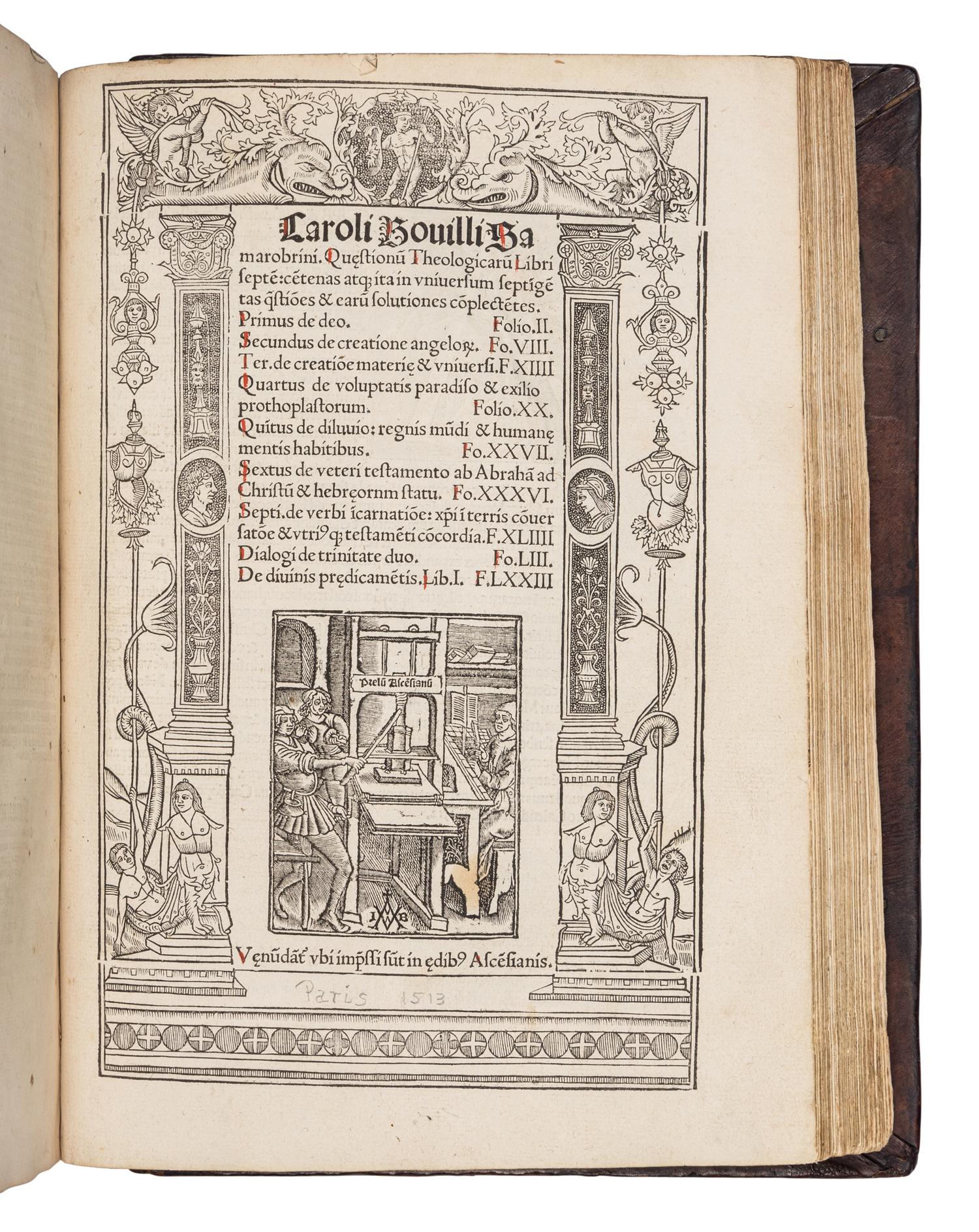 DENISSE, Nicolas. Sermones de Sanctis Hyemales, Estivales, De festivitatibus Jesu Christi, beate virginis et aliorum Sanctoru . Strassburg: Johann Grüninger for Anton Koberger the Elder, 8 September 1510).