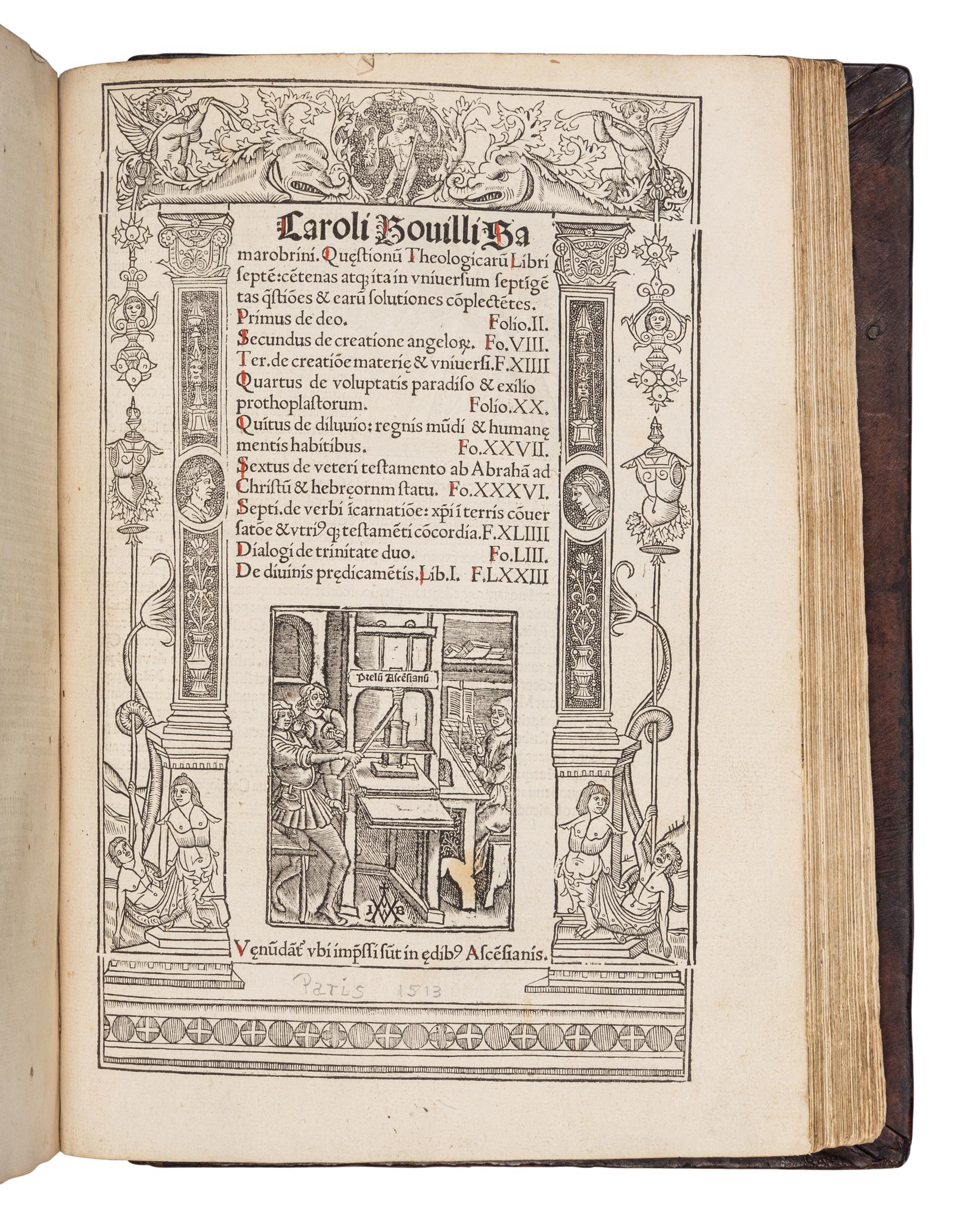 DENISSE, Nicolas. Sermones de Sanctis Hyemales, Estivales, De festivitatibus Jesu Christi, beate virginis et aliorum Sanctoru . Strassburg: Johann Grüninger for Anton Koberger the Elder, 8 September 1510).