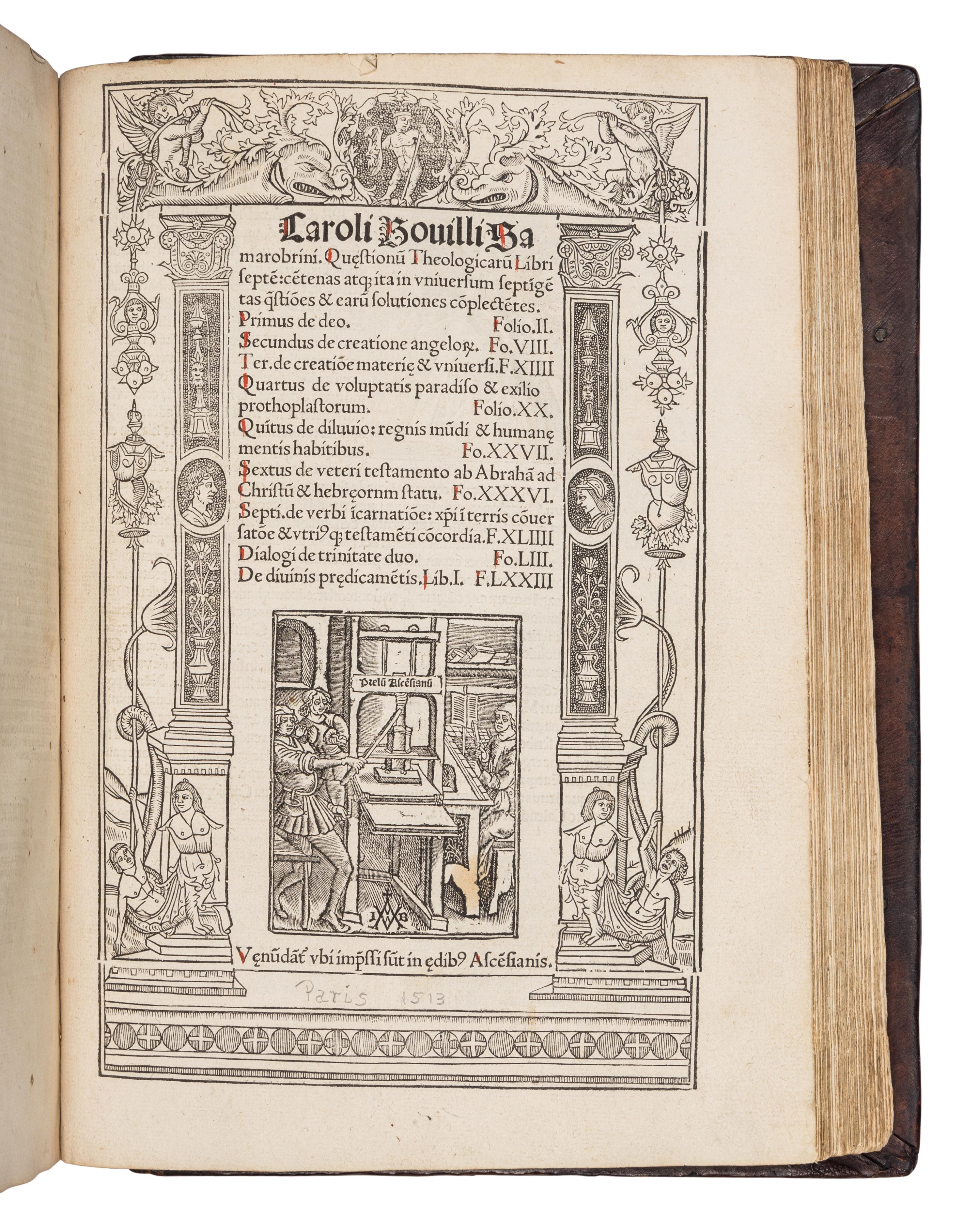 DENISSE, Nicolas. Sermones de Sanctis Hyemales, Estivales, De festivitatibus Jesu Christi, beate virginis et aliorum Sanctoru . Strassburg: Johann Grüninger for Anton Koberger the Elder, 8 September 1510).