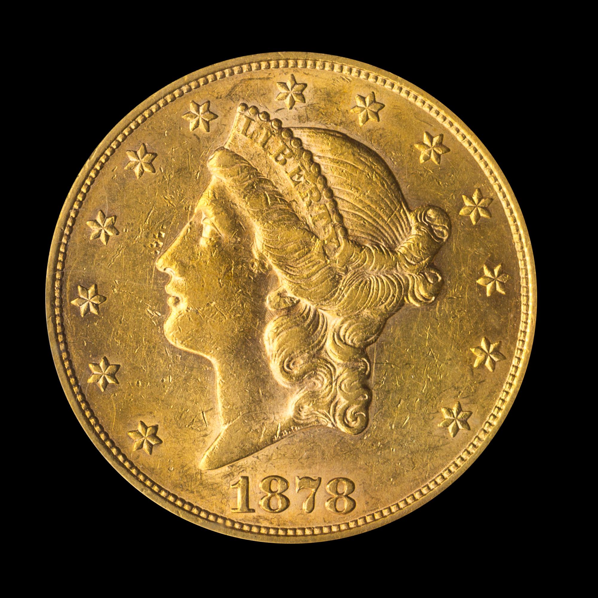 A United States 1878-S Liberty Head $20 Gold Coin