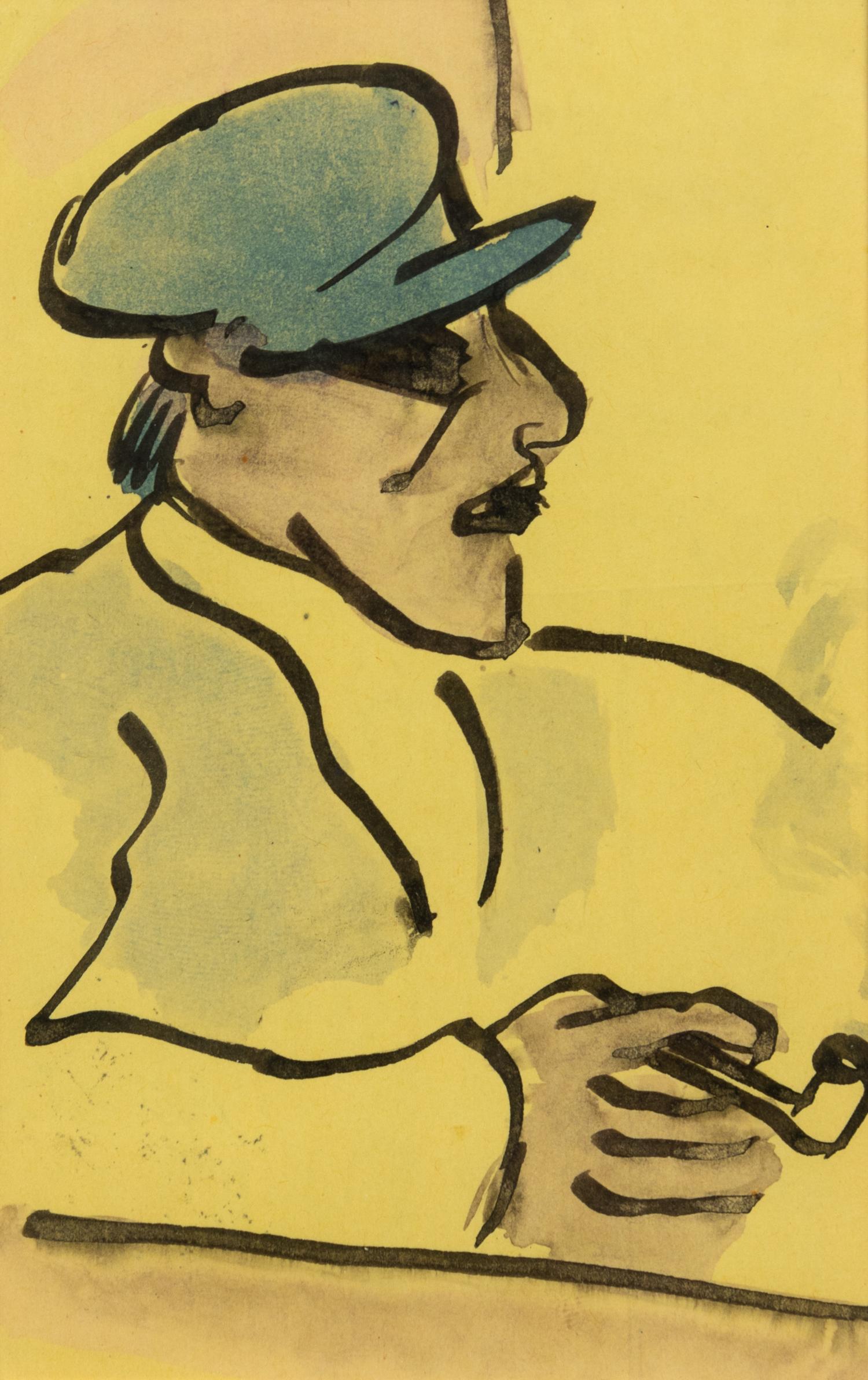Fischer mit blauer Mütze und Pfeife ( Fisherman with blue cap and pipe)