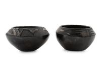 A Group of Blackware Pottery Vases