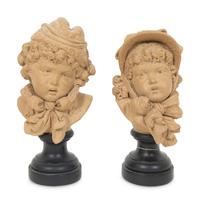Busts of a Girl and Boy , circa 1880
