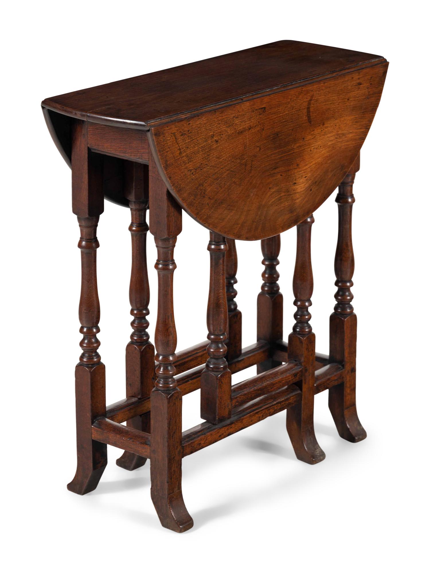 A William and Mary Walnut Drop-Leaf Table