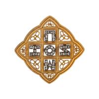 FABERGÉ, RUSSIAN, ARCHEOLOGICAL REVIVAL, YELLOW GOLD AND DIAMOND BROOCH